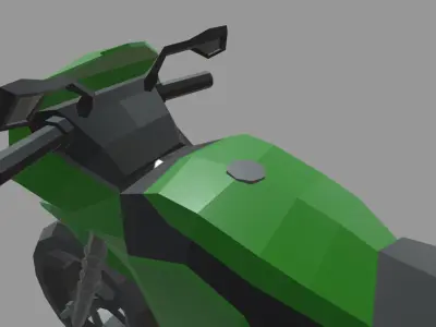 Low Poly Motorbike 05 Low-poly 3D model