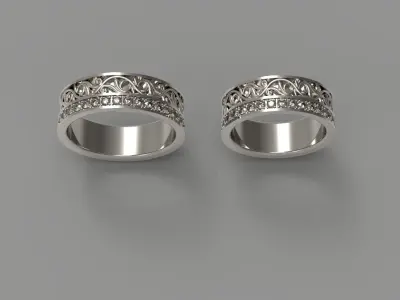 WEDDING RING SET N - 232 3D print model