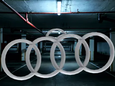 Audi Logo Keychain 3D print model