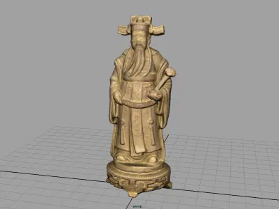 Ancient Chinese Sculpture Low-poly 3D model