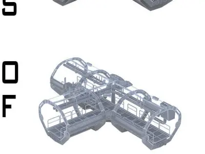 Sci Fi Corridor Low-poly 3D model