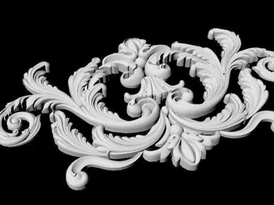 Central decor ornament for furniture 3D model 662