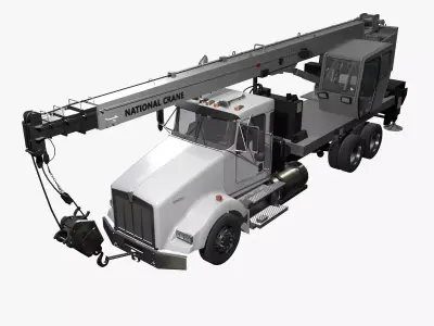 Kenworth T800 Crane Truck Low-poly 3D model