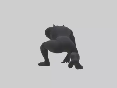 Black Panther crouching model 3D model