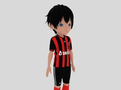  AC Milan Soccer - Football  Player Low-poly 3D model