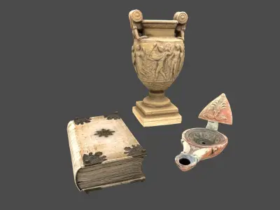 Ancient Objects Pack Low-poly 3D model