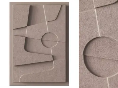 Abstract relief artwork 3D model