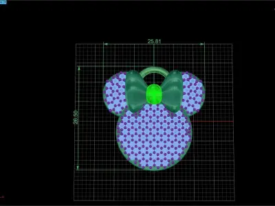 Minnie Mouse Medal 3D print model