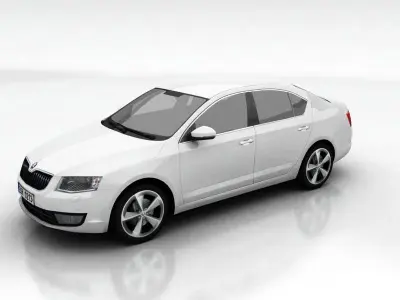Skoda Octavia 3 liftback Low-poly 3D model