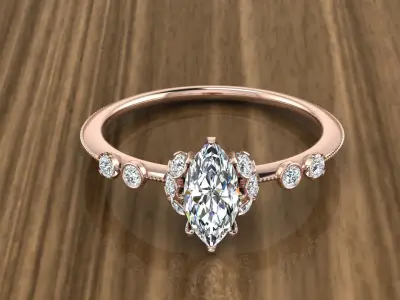 Jewelry Diamond Ring 3D print model 5
