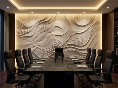 modern panel wall decor set relief stl mural CNC 161 3D model