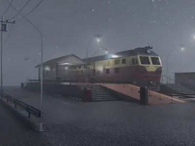 Diesel locomotive CC 207 Low-poly 3D model