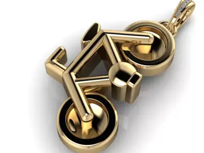 Solid  Cycling Bicycle Bike Sport Pendant 3D print model