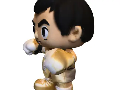 Golden Boxer Champion Low-poly 3D model