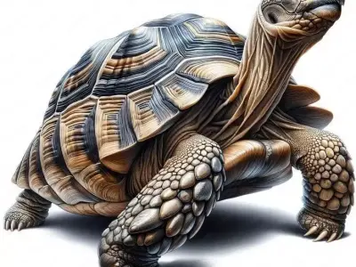 Realistic Tortoise 3D Desert Animal Detailed Shell Scales Low-poly 3D model