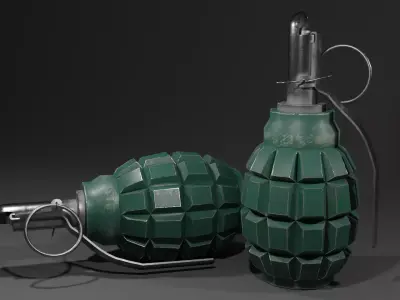 F-1 Grenade Low-poly 3D model