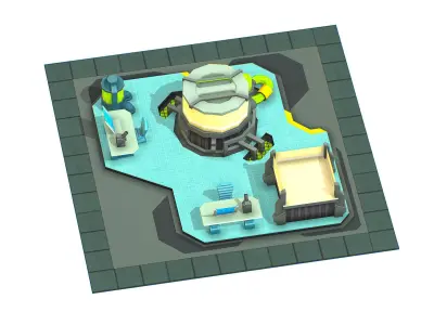 isometrical Underground Chemical Lab Room 1 Low-poly 3D model