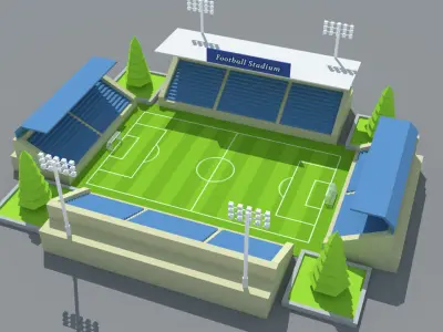 SimplePoly Stadium Kit Low-poly 3D model
