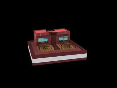 Bars low poly pack 3D model