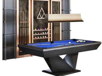 Billiards03 pool table set Low-poly 3D model