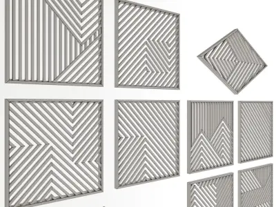 Wooden wall art 3D model
