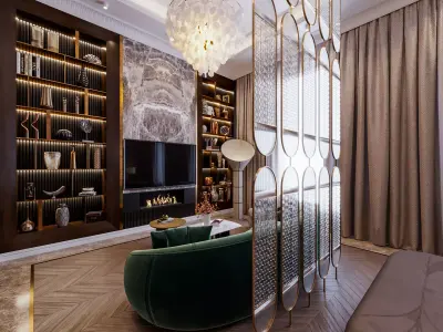 Green Luxurious Bedroom 3D model