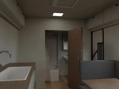 Motorhome Trailer RV Low-poly 3D model