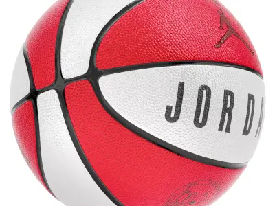 nike jordan basketball ball red and white 3D model