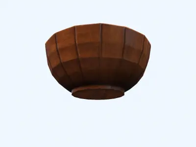 3d Model Beautifully Rounded Shape Wooden Bowl 3D model