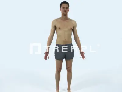 Virtue C Beach Animated Rigged Sports Man Low-poly 3D model