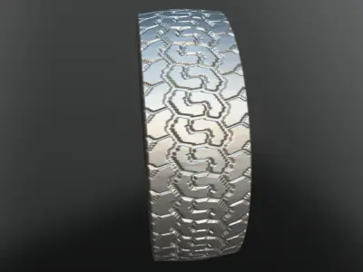 Road Wheel and Tire Low-poly 3D model