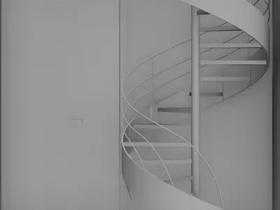 Modern Spiral Staircase 3D Model Low-poly 3D model