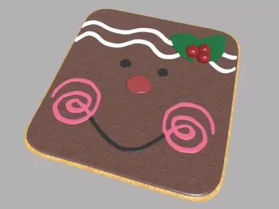 Smile Cookie Christmas Low-poly 3D model