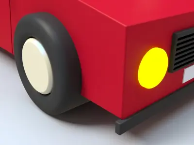 Cartoon Animated Car Low-poly 3D model