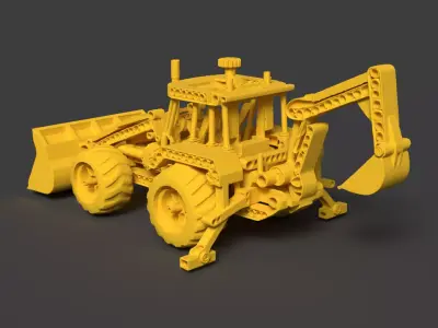 Chinese Lego front loader  Low-poly 3D model