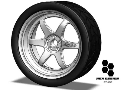 HX-02 wheels for modeler 3D model