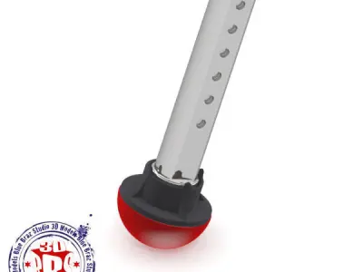 Stool scooter with handle 3D model