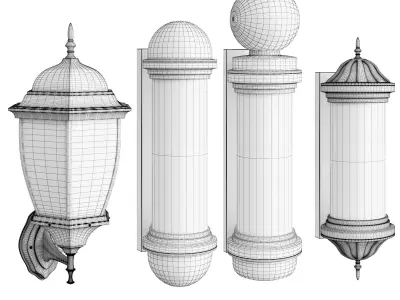 Barbershop Lamps 3D model