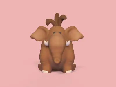 Cartoon Mammoth 3D print model