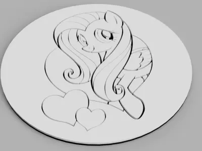 My Little Pony Fluttershy Hearts Coasters Free 3D print model