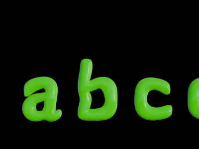 Alphabet Balloons and Numbers 3D model complete with material Low-poly 3D model