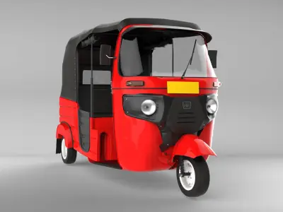 Bajaj 3 Weel  Tuk Tuk  Low-poly 3D model