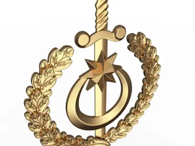 Gold Laurel of Arms 05  Low-poly 3D model