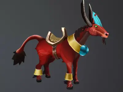 Hand-Painted Horse Mount Character 3D model