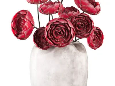 Flower in Vase  Low-poly 3D model