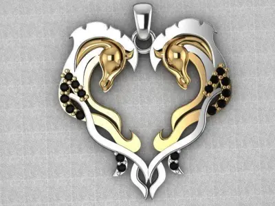 Horse necklaces 3D print model