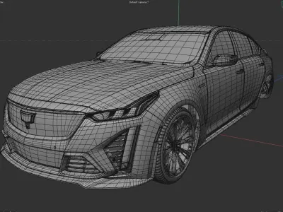 Cadillac CT5 V blackwing 2022 Engine and Interior 3D model