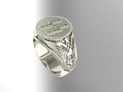 men silver ring 3D print model