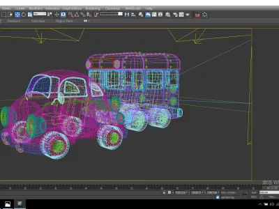 lovely car  bus fantasy toy  3D model