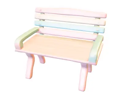 Wooden Bench Pack Low-poly 3D model